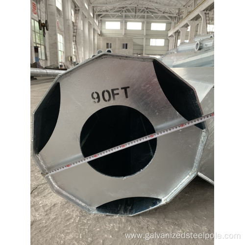 90FT Galvanized Transmission Steel Pole